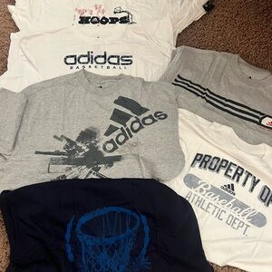 Adidas White and Gray Graphic T-Shirts Collection